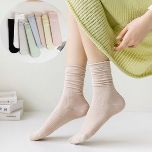 여성 양말 여리 여리 시스루 망사 레이스 빈티지 긴양말 3켤레 세트
