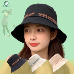 미스피버 예쁜 여성모자벙거지 골프 버킷햇 면모자 uv, 내추럴베이지