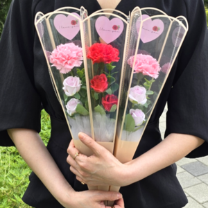 벚꽃상점 카네이션 비누꽃 캐리어 꽃선물 스승의날 어버이날, 1개, 로즈핑크