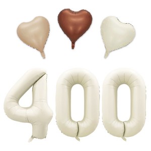 [해피쏘굿] 40인치 대형 크림숫자(100~900일)+하트풍선세트, 400일