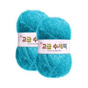 울클럽 뜨개실 고급수세미실 80g 2볼, 2개, 189 아쿠아블루