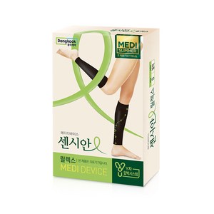 동국제약 의료기기허가 압박용밴드 센시안 메디슬리머 릴렉스 종아리형 붓기제거 혈액순환, 블랙, 1개, S