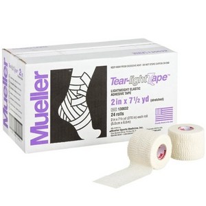 뮬러 티어라이트 엘라스틱 스포츠 테이프 볼링 중약지 리프팅 압박붕대, 24개, 화이트