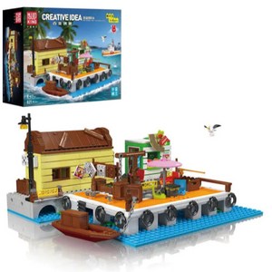 몰드킹 10109 호환 블럭 조립 장난감 해양시리즈 선착장 피자하우스 821pcs 브릭스피드, 1개