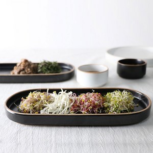 소담 한식 생선 나물 반찬 타원 그릇, 화이트 (CO10660), 1개