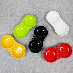 컬러 멜라민 원형 2절 종지 G-5608 소스볼 종지 양념, 컬러멜라민 원형2절종지 G-5608, 흰색, 1개