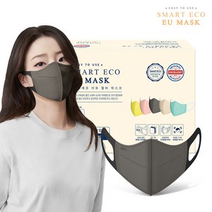 스마트에코 이유마스크 성인용 다크그레이 50매 국산 새부리형 일회용마스크, 50개입, 1개