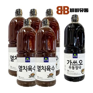 면사랑 멸치육수1.8L(5개입)+가쓰오우동장국1.8L(1개입)/ 총 중량 10.8L(10 800ml), 6개, 1.8L