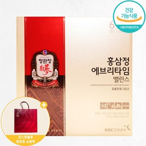 [정관장 명절 선물세트] 정관장 에브리타임 밸런스 + 정관장 쇼핑백/ 6년근 홍삼 매일 1일 1포의 건강을 선물하시기 원하시는분게 드리는 선물세트, CB정관장쇼핑백, 1개, 30포