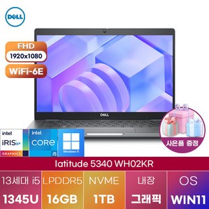 DELL 래티튜드 5340 UB02KR win11 가성비 노트북, WIN11 Pro, 16GB, 1TB