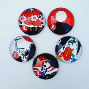 오광 화투 골프 볼마커 오광 5개 + 햇 자석 클립1개