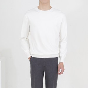 브린카 남성 캐시미어 라운드 니트 오버핏 스웨터