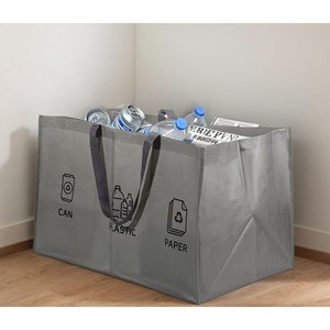 바이앤바이 가정용 재활용 분리수거가방, 그레이