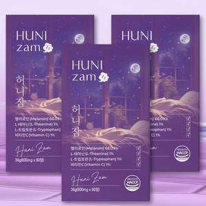 허니잠 멜라로인 l 엘 트립토판 테아닌 몽모랑시 타트체리, 60정, 3개