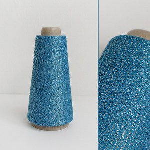 [반짝이실]100g 블루 실버펄 메탈사 뜨개실 콘사, 100g, 1개