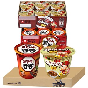 블루존 오징어짬뽕 소컵라면 67g (6입)+짜파게티 범벅 70g (6입)
