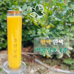 나들 돈타래 원백 식물성 기도 초 법당 불교 양초 세트 불교용품 무속용품, 1박스, 7일초 황색 (20개)