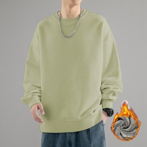 남자 겨울 무지 캐주얼 빅사이즈 라운드 기모 맨투맨 따뜻한 보온 긴팔 티셔츠