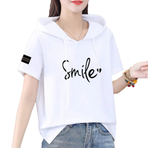 애띠앙 애니레터 후드 반팔티 프린팅 여름 티셔츠