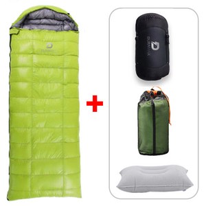 듀라맥스 구스침낭 입체봉제 고급형 사각 침낭 캠핑 차박 백패킹, 1개, 그린, 1000그램