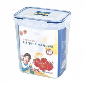 쿨맥시2 직사각 2.05L 밀폐용기 보관용기 잡곡통, [색상]본상품
