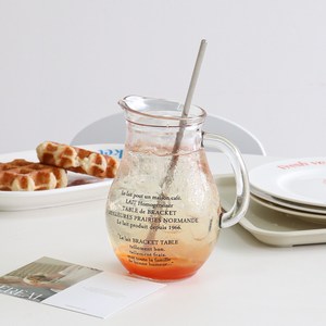 인블룸 홈카페 레터링 저그 유리컵 550ml, 단일품목, 1개