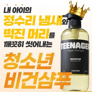 [13차 완판] 내 아이를 위한 안전한 성분의 첫번째 비건 샴푸 지금까지의 청소년 샴푸와 전혀 다릅니다 아워케미 틴에이저 비건 사춘기 샴푸, 2개, 700ml