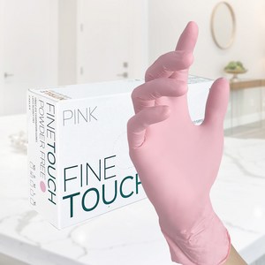 파인터치 핑크 니트릴 장갑 XS, 100매입, 1박스