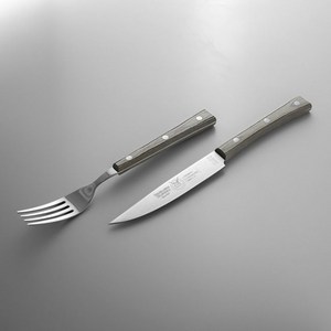 발고비아 페이퍼스톤 스테이크 칼 세트(나이프+포크), 1세트, 실버