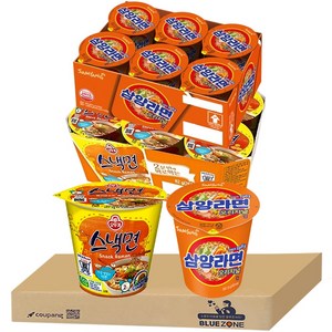 블루존 스낵면 소컵라면 62g (6입) + 삼양라면 소컵라면 65g (6입)