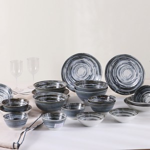 아이린도 일본 도자기 유키조라 그릇 홈세트, 혼합색상, 대접, 1개