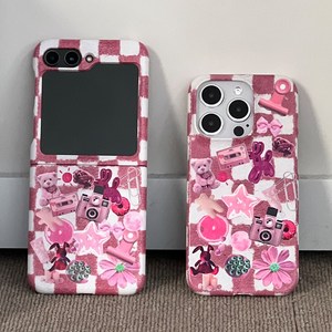 코즈디 아이폰 갤럭시 Z플립 하이틴 블루 핑크 케이스