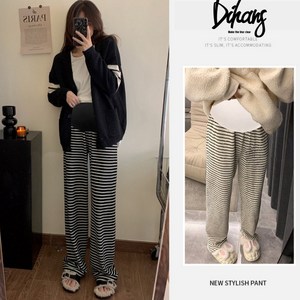 디한스 2025년 봄여름 임산부 허리밴딩 줄무늬 편안한 바지