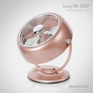 이노크아든 레트로 메탈 데스크 선풍기 IA-C6P, 메탈 인디핑크