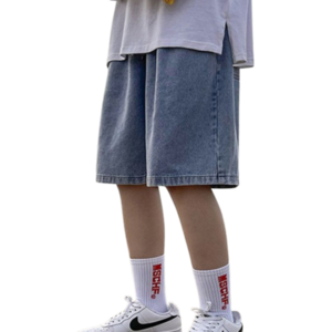 버뮤다팬츠 남성반바지 와이드 공용 데님 커플