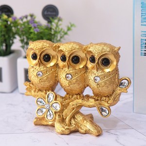 골드디자인 집들이선물 개업선물 골드 부엉이 장식품 GTO-33G