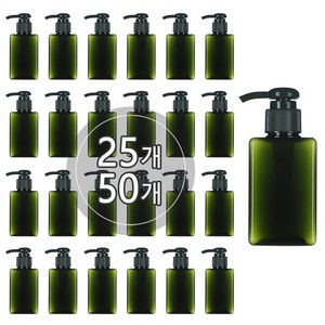 [25개묶음판매] 친환경 PETG 사각 디스펜서 100ml 150ml 250ml 280ml 450ml 샴푸 물비누 용기, 25개, 100ml녹색용기
