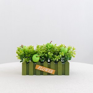 미니사과 모형 나무울타리 set 13cm 인테리어 조화 실크플라워 테이블 장식 소품 꾸미기, 1개, 그린_그린B