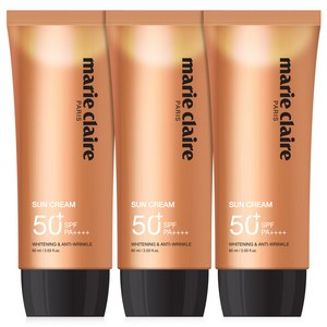 마리끌레르 선크림 SPF50+ PA++++ 썬크림 썬케어, 3개, 60ml