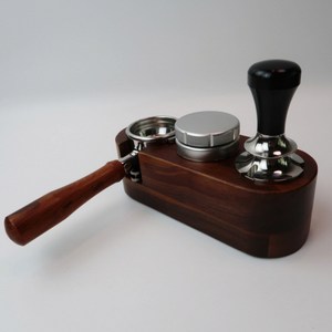 원두걸스 탬핑스테이션 포터필터 레벨링툴 거치대 베이지 51mm 54mm 호환 58mm, 51 54,mm 월넛다크, 1개