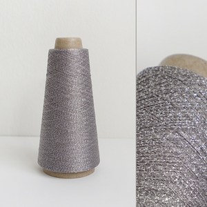 [반짝이실]100g 퍼플그레이 실버펄 메탈사 뜨개실 콘사, 100g