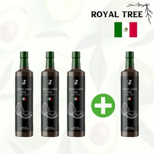로얄트리 멕시코 최상급 HASS품종 아보카도오일 엑스트라버진 냉압착추출, 4개, 250ml
