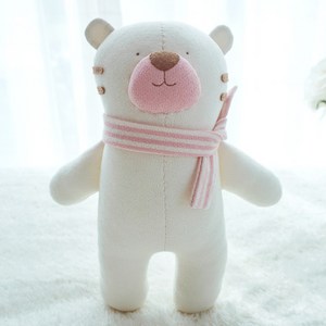 오가닉 호랑이 애착인형만들기 임산부 태교바느질DIY (색상선택) (흰실1 갈색실1 봉제용구3종세트 포함), 핑크 호랑이애착인형
