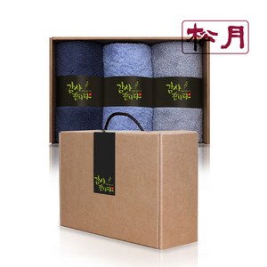 송월타올 40수 항균타올 코마사 180g x 3p 수건선물세트 돌 환갑 칠순 팔순 회사 교회 어린이집 유치원 학교 기업 행사 조문 개업 결혼 호텔 답례품, A세트 (네이비+스카이+라이트그레이)