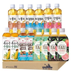 차음료 500ml 모음 14개입 세트 B (누룽지차2+하늘보리차2+결명자차2+v라인 옥수수수염차2+돼지감자차2+티즐유자그린티2+티즐자몽블랙티2), 1세트