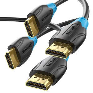 벤션 4K 골드블랙 HDMI 2.0 케이블, 2개, 1m