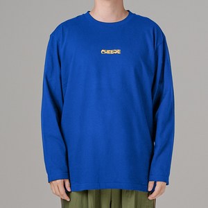 하이후 치즈 프린팅 코튼 라운드 긴팔티 T10204