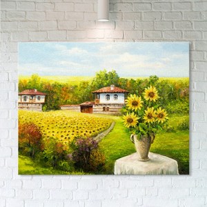 엘티에프티 해바라기그림 액자 캔버스 시골길 돈들어오는그림 풍수액자 집들이선물 개업선물 인테리어액자