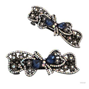 WSMALL 리본 보석 헤어핀(블루) 반묶음헤어핀