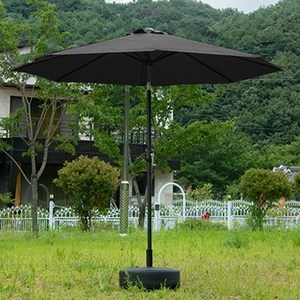 반자동 여름 파라솔 휴대용 비치 정원 테라스 270 특대 특대 대형 각도조절, 블랙
